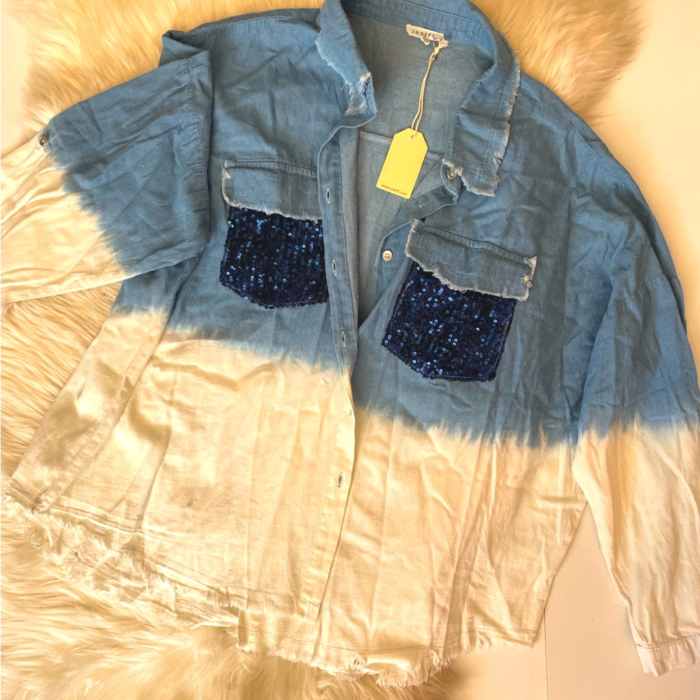 JodiFL long sleeve button with sequins
